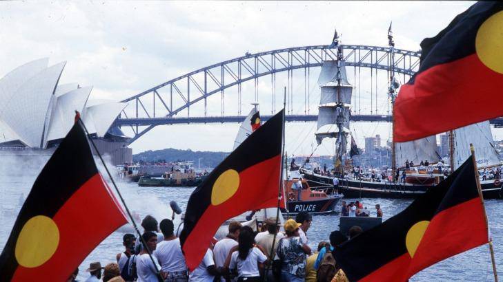 Bicentenary January 26th 1988 Aboriginal Protests at Sydney Harbour
