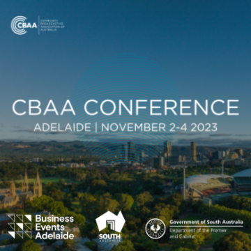 CBAA Conference with Business Events Adelaide Logos