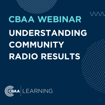 CBAA Webinar - Understanding community radio results